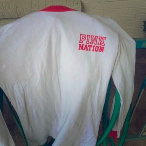 Red and white long sleeve